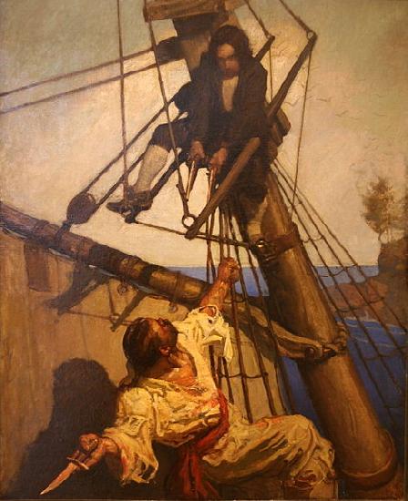 Newell Convers Wyeth One more step, Mr. Hands